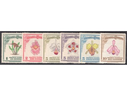 Kolumbie 1947, Mi. 500-5, xx Orchideje