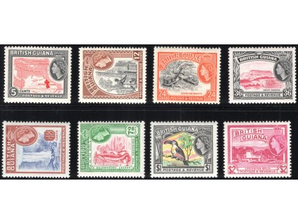 Britská Guyana 1963, Mi. 221-8, xx 5 c - 2 $ Krajinky, bez dodatkové 3 c