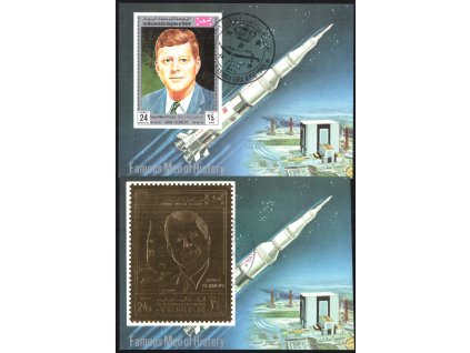 Jemenské království 1969, Mi. Bl. 171-2B, O Kosmos - Kennedy, v katalogu cena -,-