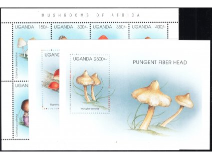 Uganda 1996, Mi. 1694-1701 + Bl. 255-6, xx Houby