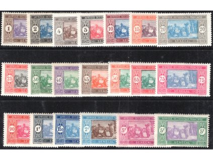 Senegal 1914-26, xx výplatní, sestava 20 ks, obsahuje koncovky!