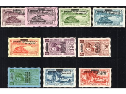 Francouzská rovníková Afrika 1936, Mi. 1-10, x přetisk na Gabunu