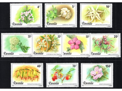 Rwanda 1981, Mi. 1093-1102, xx Květiny