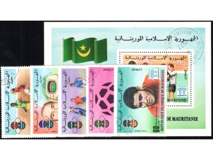 Mauritánie 1977, Mi. 584-8 + Bl. 19, O Fotbal