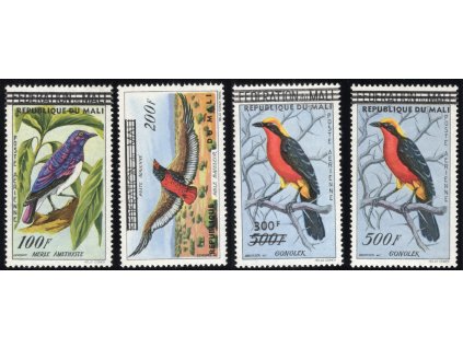 Mali 1960, Mi. 14-17, xx Ptáci - přetisk