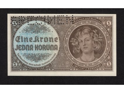 BuM (1940), 1 K, Pof. 30, nebyla v oběhu, série D, SPECIMEN