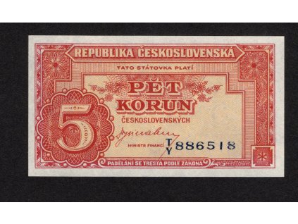 ČSR II (1945), 5 Kčs, Pof. 70, nebyla v oběhu