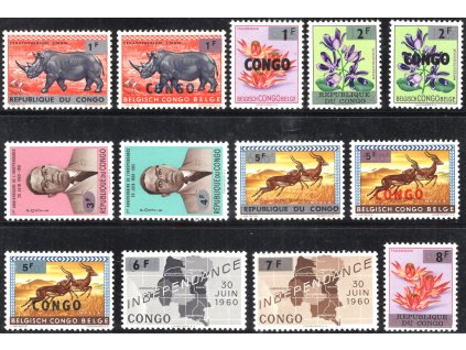 Kongo - Kinshasa 1964, Mi. 178-90, xx přetisk
