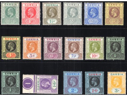 Gambie 1912, Mi. 66-81, x 0,5 d - 3 s Jiří