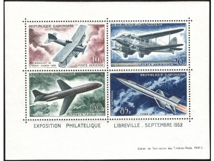 Gabon 1962, Mi. Bl. 1, xx A Letadla