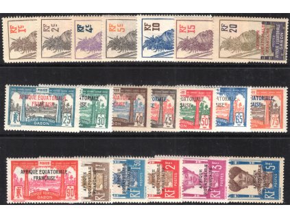 Gabon 1924, xx přetisk, bez dodatkových, 20 ks