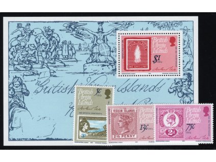 Britské Panenské ostrovy 1979, Mi. 362-4 + Bl. 11, xx Rowland Hill