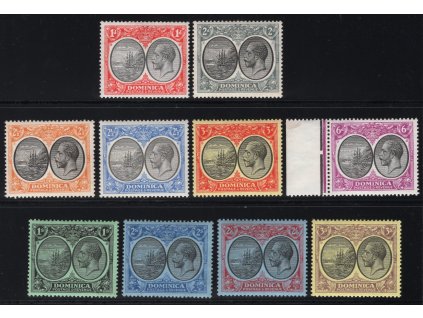 Dominika 1923, Mi. 70 ->, x 1 d - 3 s, sestava 10 hodnot