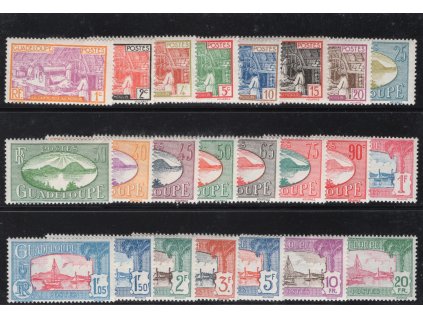 Guadeloupe 1928, xx výplatní, bez dodatkových, nekompletní - 23 ks, obsahuje koncovky