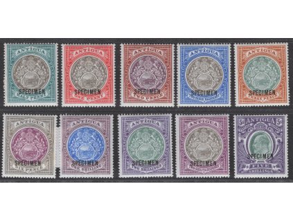 Antigua 1903, Mi. 16-25, x Specimen, sleva!
