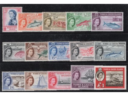 Turks a Caicos 1957, Mi. 163-77, xx výplatní