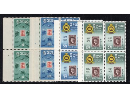 Cejlon 1957, Mi. 288-91 čtyřbloky, xx 100 let