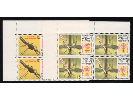 Pákistán 1962, Mi. 163-4 čtyřbloky, xx Malárie