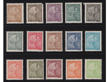 Indie - Portugalská 1933, Mi. 384-93, xx 1 T - 5 R Gabriel, ostatní zdarma, svěží!