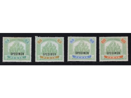 Malajsie - Perak 1895, Mi. 29 + 31-3, (x) 1, 3, 5, 25 $, specimen