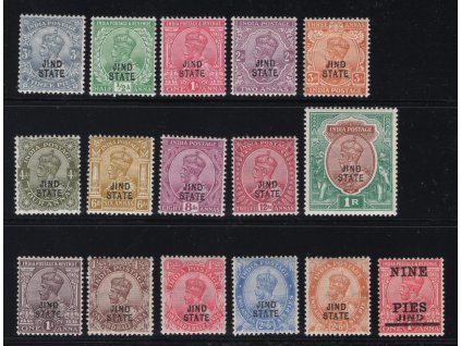 Indie - Jind 1914, Mi. 54-60, x 2 A - 1 R, ostatní zdarma