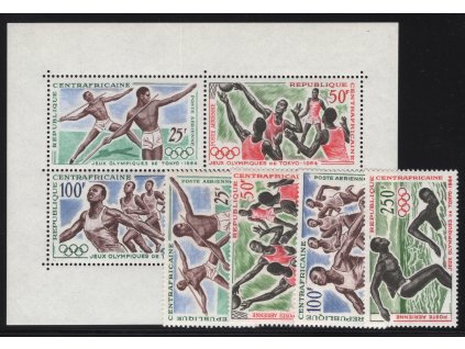 Středoafrická republika 1964, Mi. 59-62 + Bl. 2, xx Olympijské hry