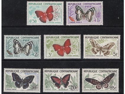 Středoafrická republika 1960, Mi. 4-11, xx Motýli