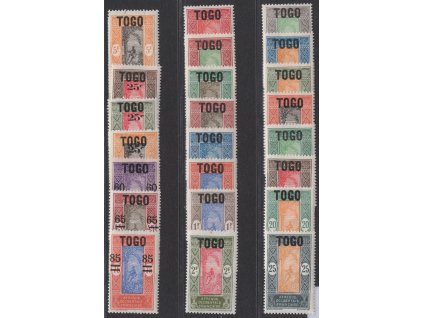 Togo 1921-6, Mi. 42-64, x/(x) přetisk, sleva!