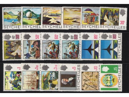 Seychely 1969 + 71, Mi. 259-73 + 296-8, xx výplatní