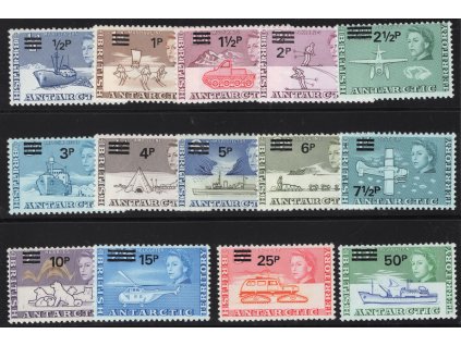 Britské antartické území 1971, Mi. 25-38, xx výplatní - přetisk