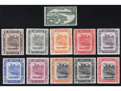 Brunej 1947, Mi. 58-68, xx 1 c - 1 $