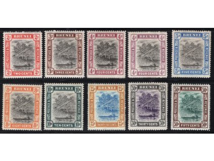 Brunej 1907, S.G. 24-32, x 2 - 50 c, KC 150 £