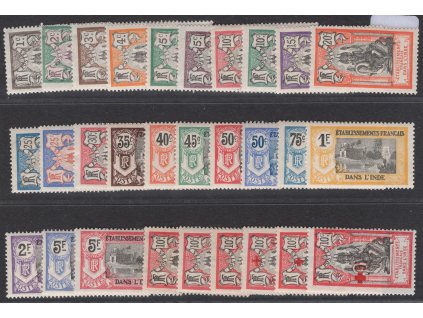 Indie - Francouzská 1914-22, Mi. 25-54, x, chybí dvě levné hodnoty