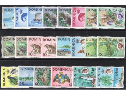 Dominika 1963, Mi. 160-76 X + 4 (obě průsvitky), xx výplatní