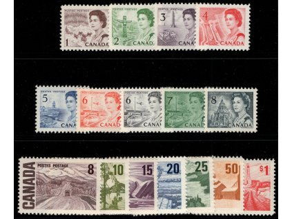 Kanada 1967, Mi. 398-409 + dodatkové, xx výplatní