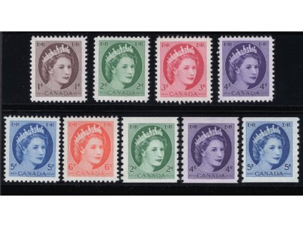 Kanada 1954, Mi. 290-5 A+D, xx Alžběta