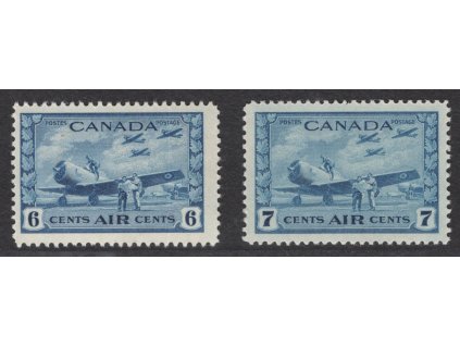 Kanada 1942, Mi. 230-1, xx 6 + 7 c letecké