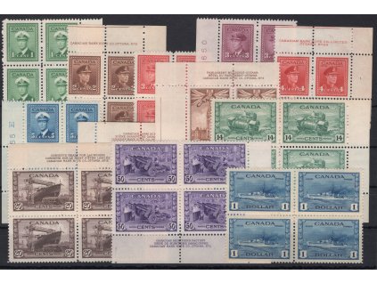 Kanada 1942, Mi. 216-29 (12 hodnot, bez 4 c a 13 c), xx Válečné