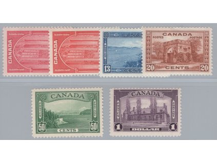 Kanada 1938, Mi. 204-8 a+b, xx výplatní