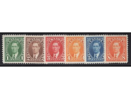Kanada 1937, Mi. 197-202, xx Jiří, dvl - sleva!