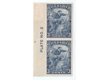 Kanada 1934, Mi. 175, xx 400 let (Jacques Cartier), 2-páska s DČ, sleva!