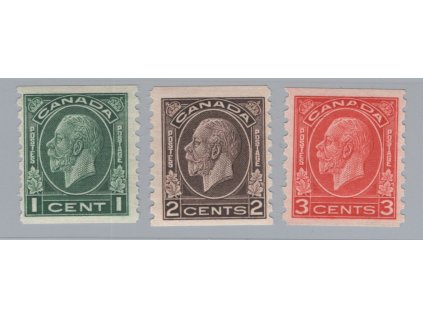 Kanada 1932, Mi. 162-4 D, x Jiří V. - svitkové, dvl