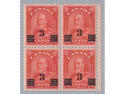 Kanada 1932, Mi. 158, xx/x 3/2 c, čtyřblok