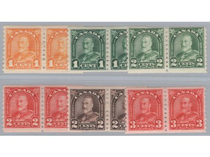 Kanada 1930, Mi. 139-44 D, x Jiří V. - svitek, 2-pásky