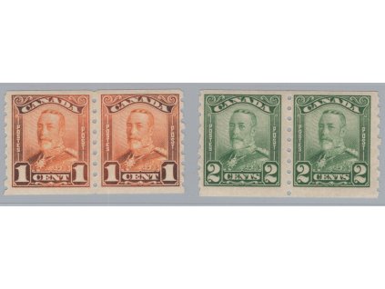 Kanada 1928, Mi. 128-9 D, x 1 a 2 c Jiří V., 2-pásky, sleva!