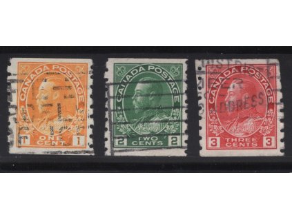 Kanada 1922, Mi. 105-7 D, O 1 - 3 c, sleva!