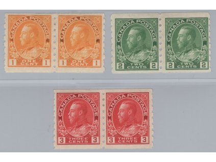 Kanada 1922, Mi. 106-7 D, x 2 a 3 c, 2-pásky, 1 c zdarma!