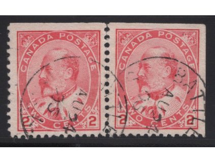 Kanada 1903, Mi. 78 E+F, O 2 c, 2-páska