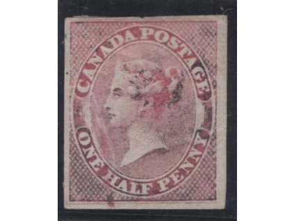 Kanada 1851, Mi. 1, O 0,5 d, vada - sleva!