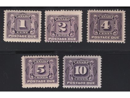 Kanada Doplatní 1906, Mi. P1-5, x, těžší x - sleva!